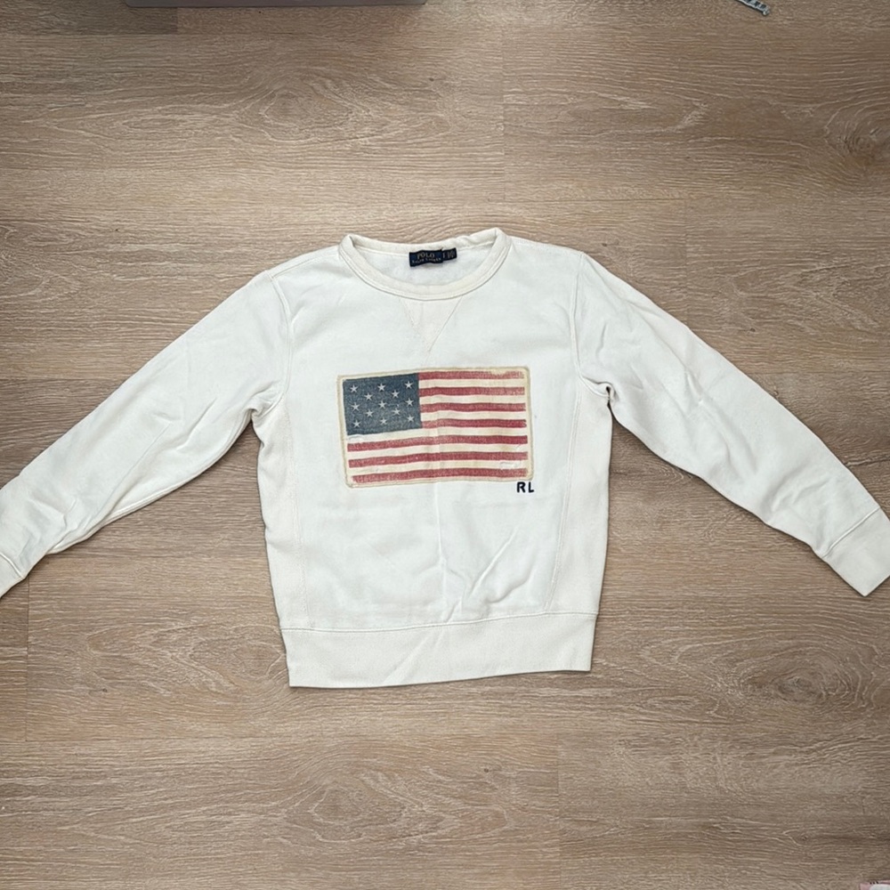 Ralph Lauren White Flag Crewneck Sweatshirt